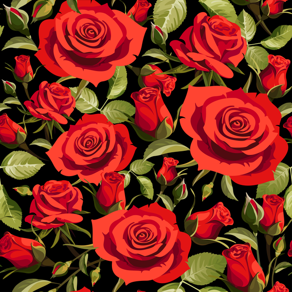 Seamless rose pattern vector material 03 WeLoveSoLo