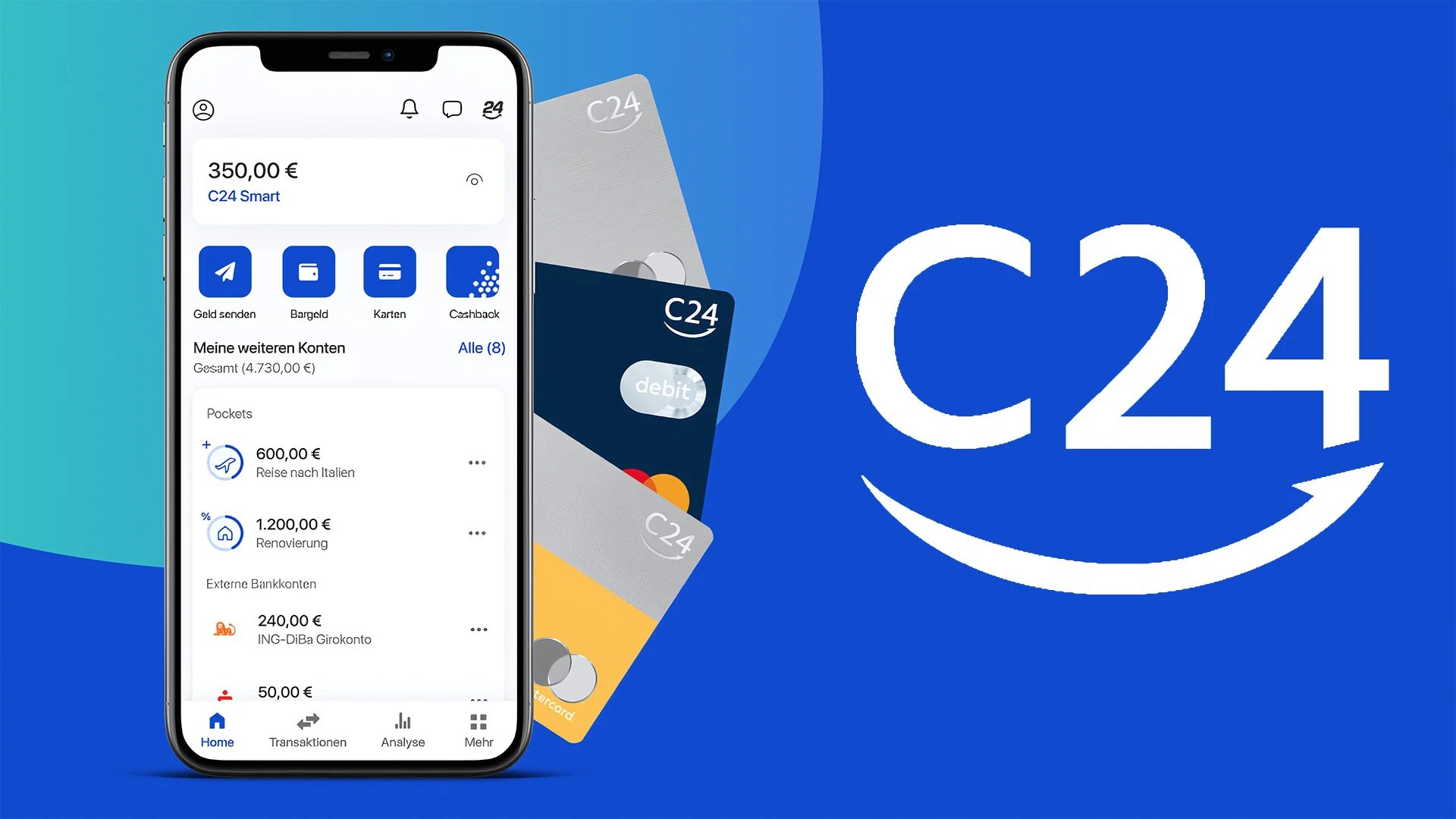 C24 Bank Zinsen auf Tagesgeld und Girokonto sinken ab 1. August