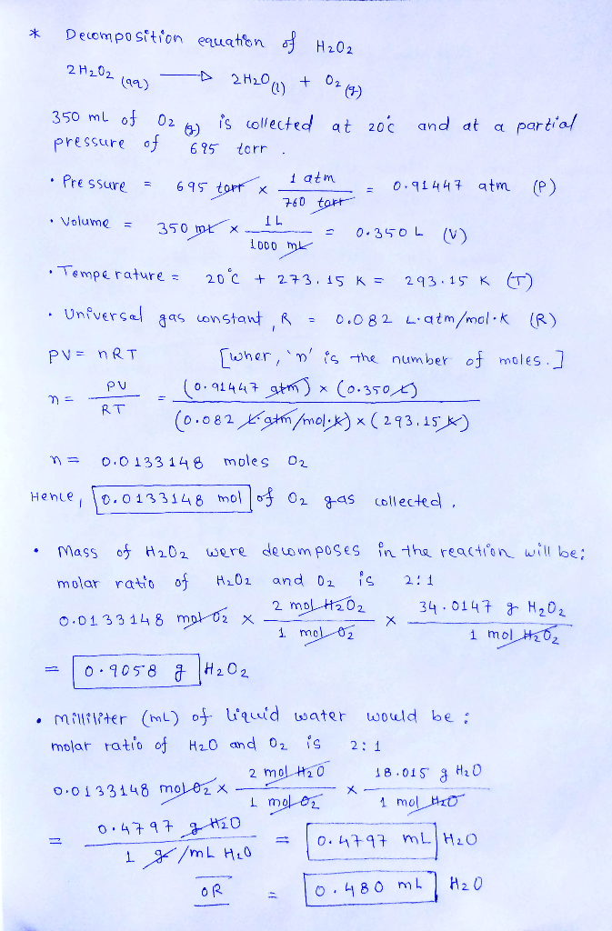 The value of the universal gas constant is 0.082 (L atm)/(mol K) or 8.
