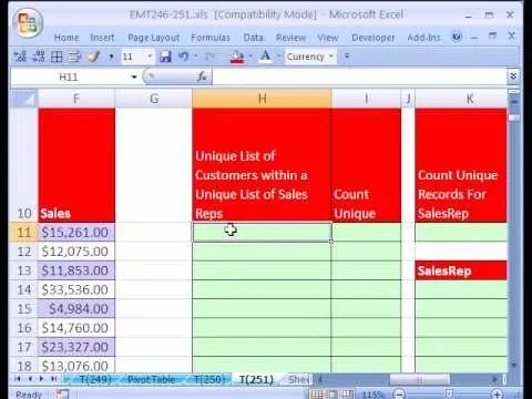 How to Create nested unique lists in Excel via array formulas