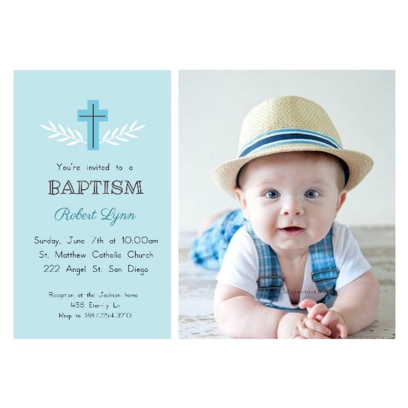 Boy Photo Baptism Invitation Instant Download Editable, 59 OFF