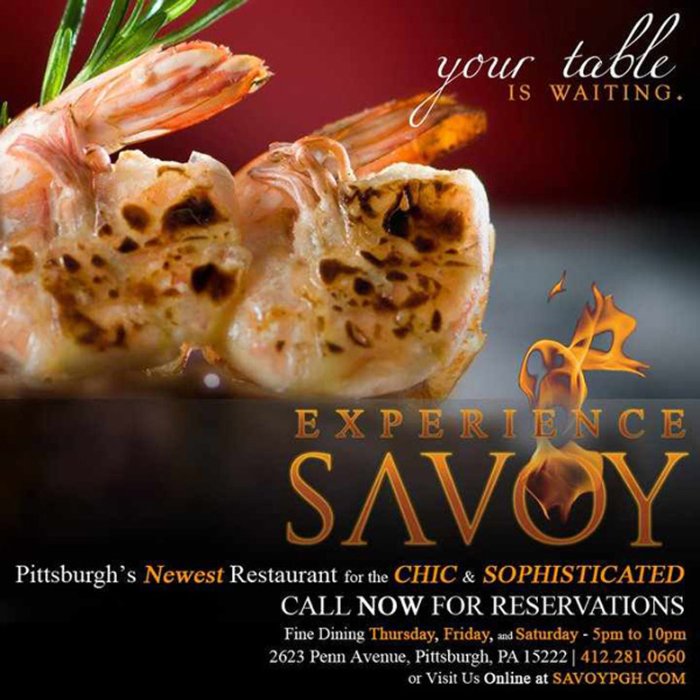BAP OFFICIAL EBLAST EXPERIENCE SAVOY RESTAURANT PITTSBURGH'S PREMIER DINING & SOCIAL
