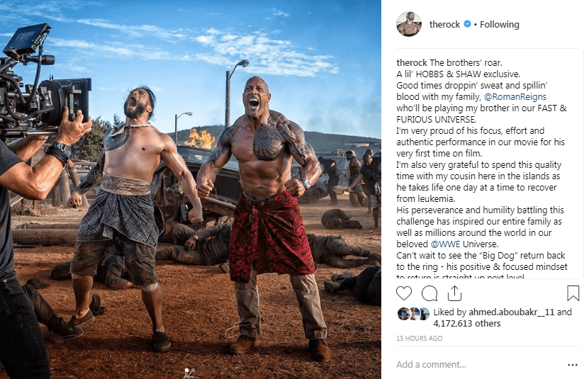 رومان رينز يتعافى من السرطان بجوار "ذا روك" فى فيلم Hobbs