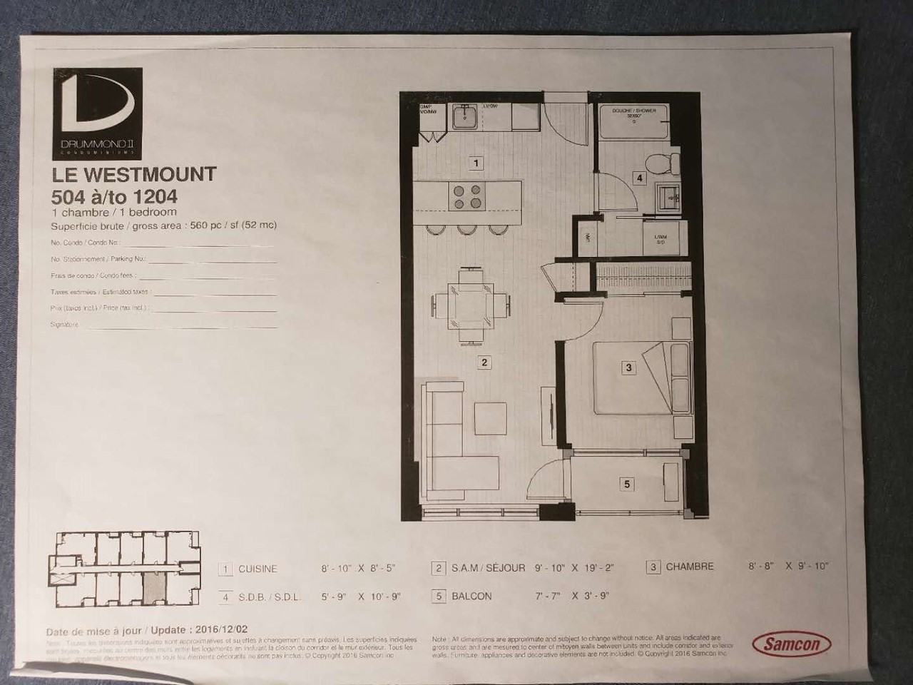 1239 Rue Drummond 704, Montréal, QC H3G 1V8 1 Bedroom Condo for 1,600