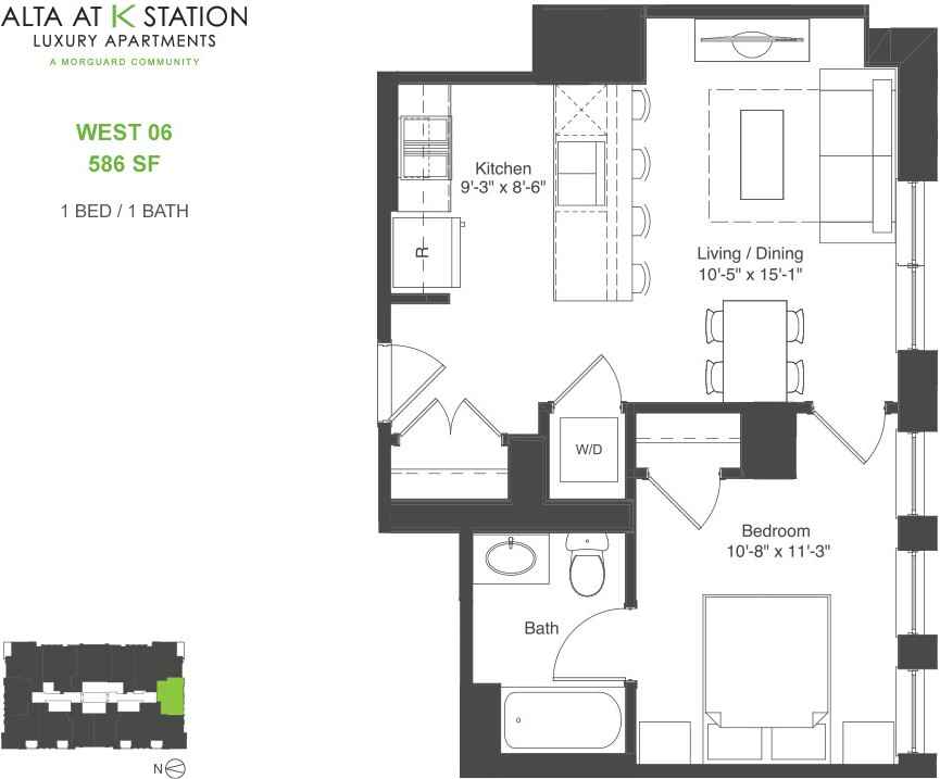 W Kinzie St W2406, Chicago, IL 60654 1 Bedroom Apartment for 2,320