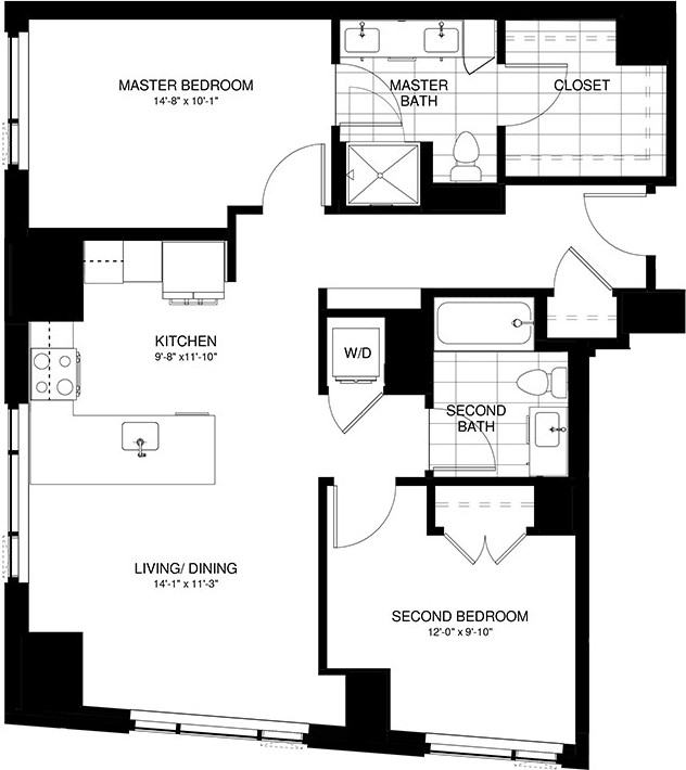 Harrison Ave 1140, Boston, MA 02118 2 Bedroom Apartment for 5,446