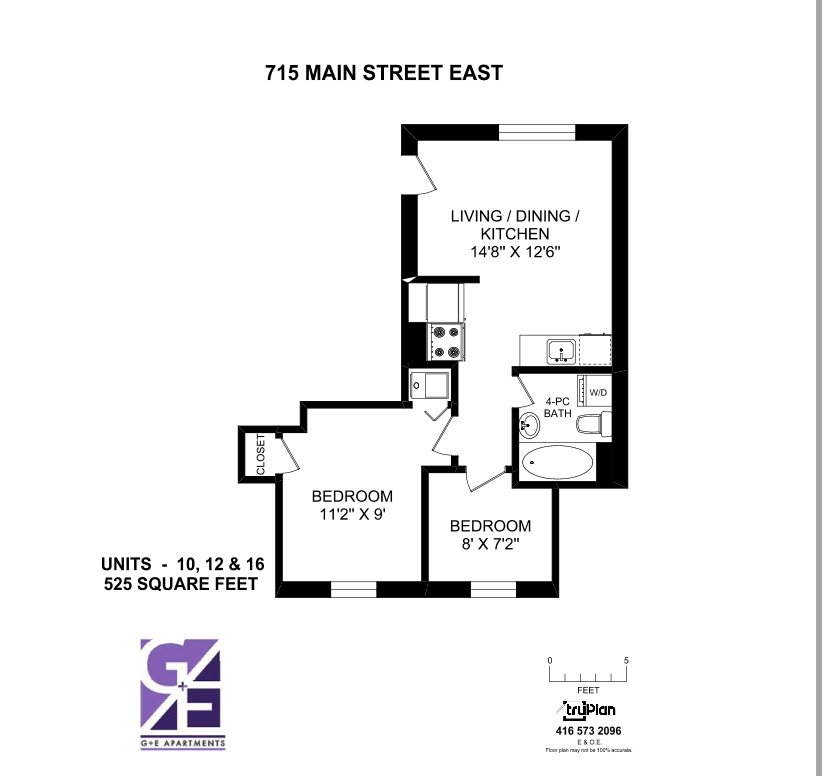1 Bedroom plus Den Apartments 715 Main Street East 10, Hamilton, ON
