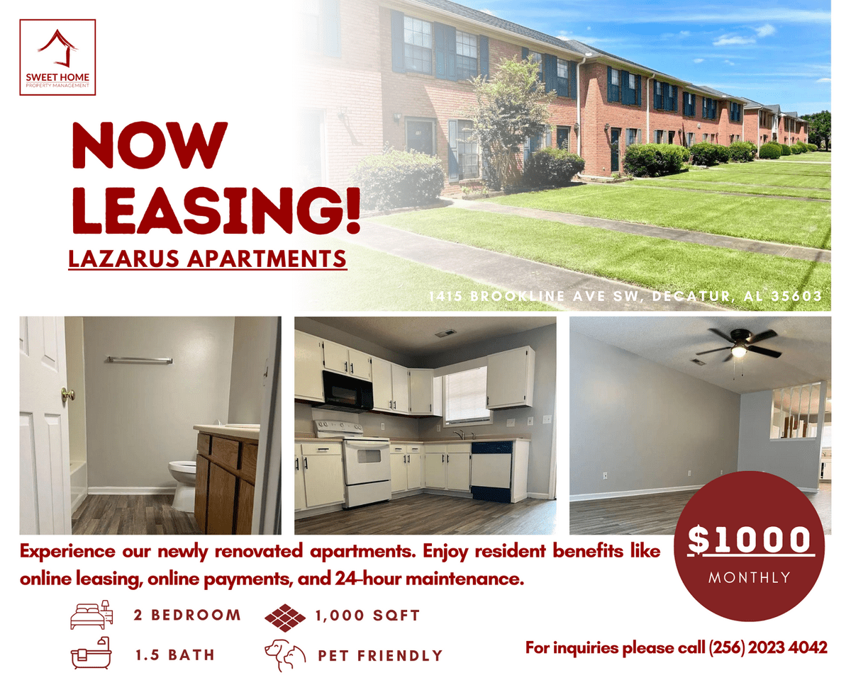 Beautiful Updated Townhomes in Decatur, AL Apartments 1413 Brookline