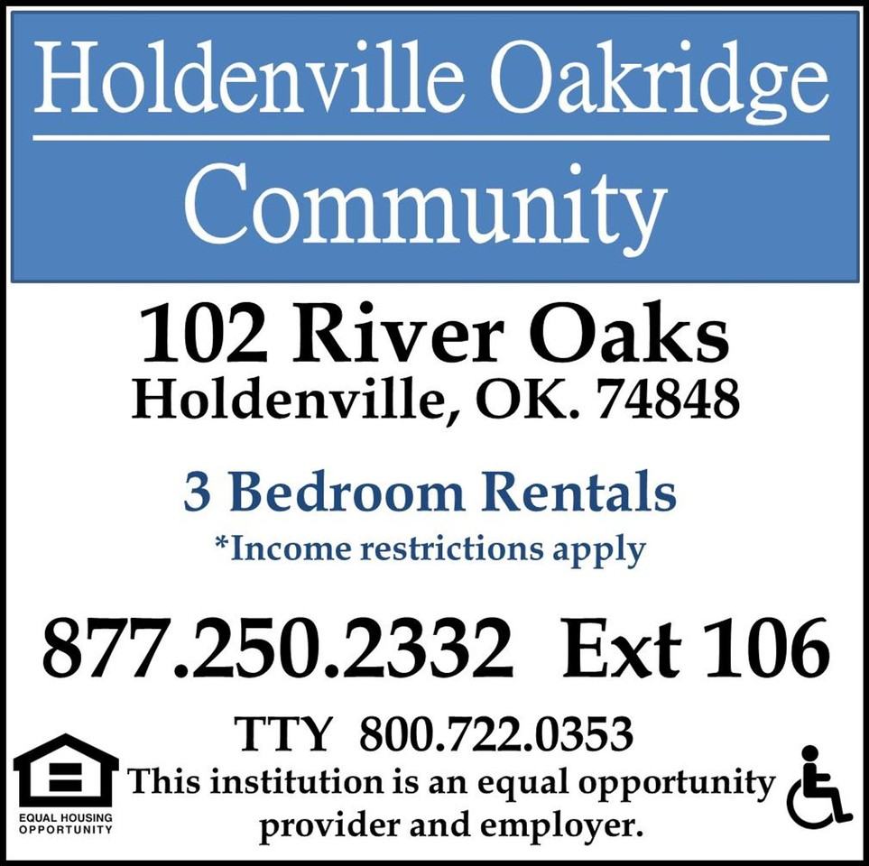 Holdenville Oakridge Community Apartments 102 Riveroaks Dr