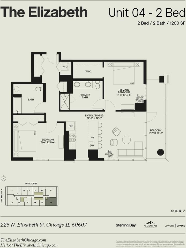 N Elizabeth St 2704, Chicago, IL 60607 2 Bedroom Apartment for 5,495
