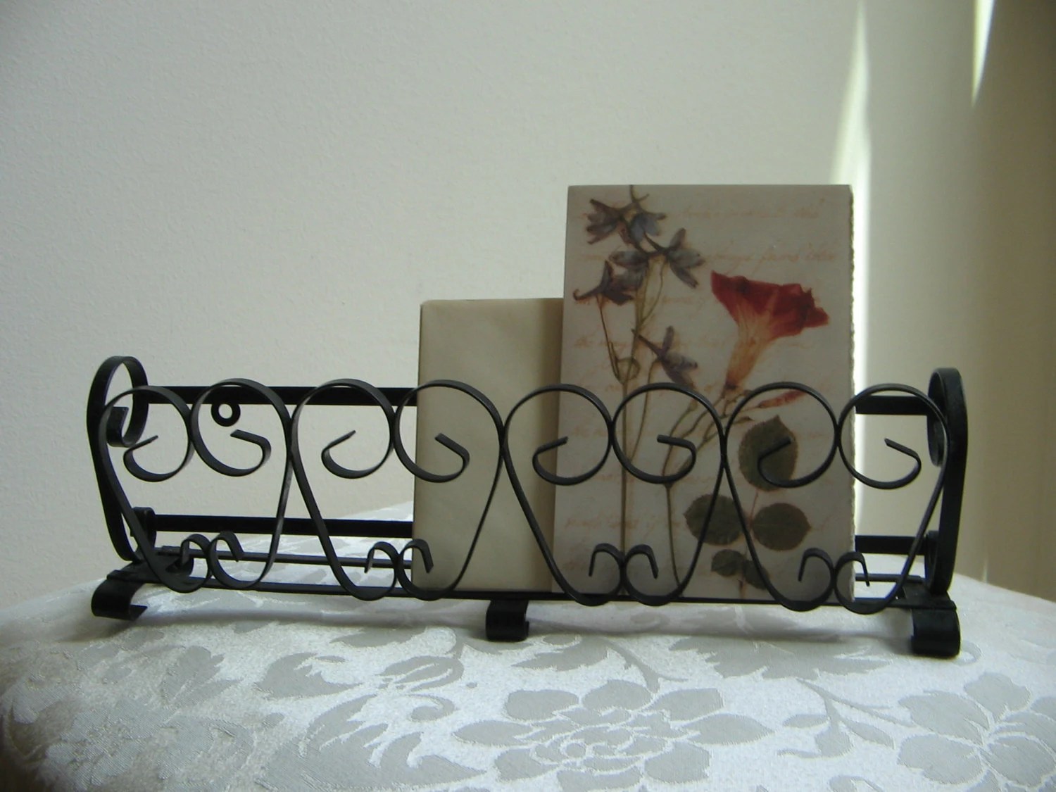 Vintage Black Metal Spice Rack Wall Shelf by vintagenowandthen