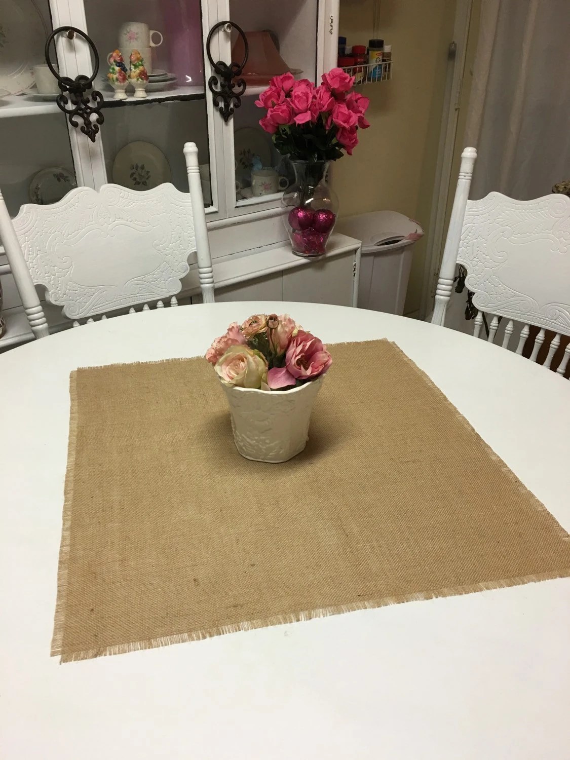 Large Burlap Table Squares 40 to 54 Select Your