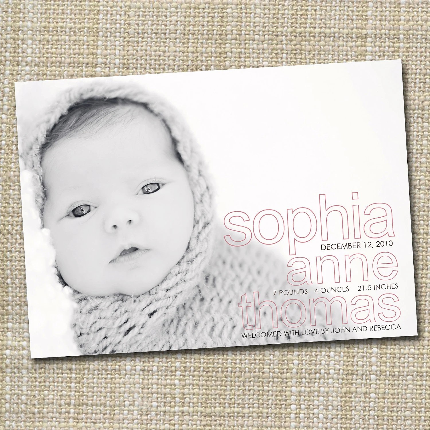 birth announcement Baby girl announcement, Baby