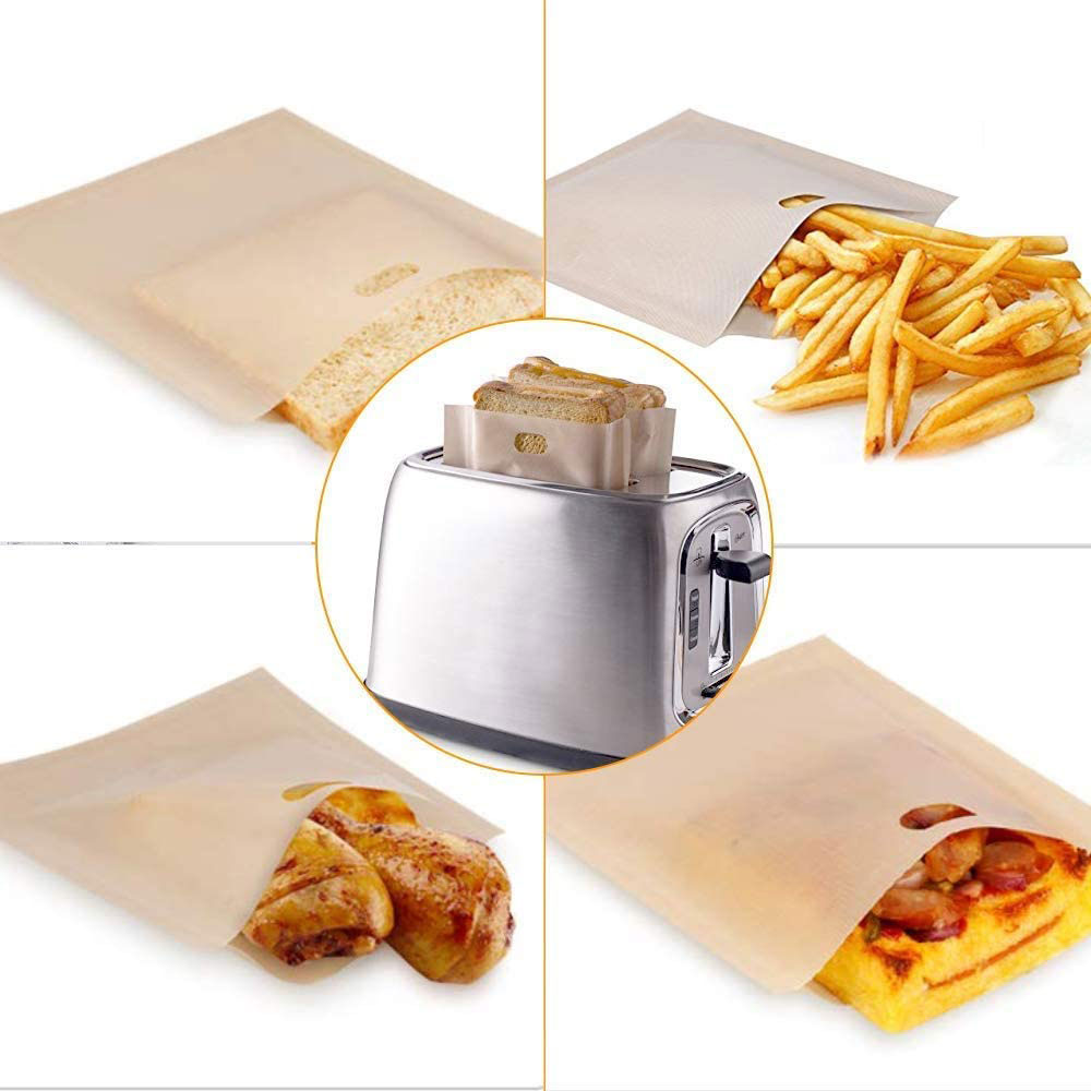 👩‍🍳👩‍🍳Heat Resistant Non Stick Reusable Toaster Bags Elmyse