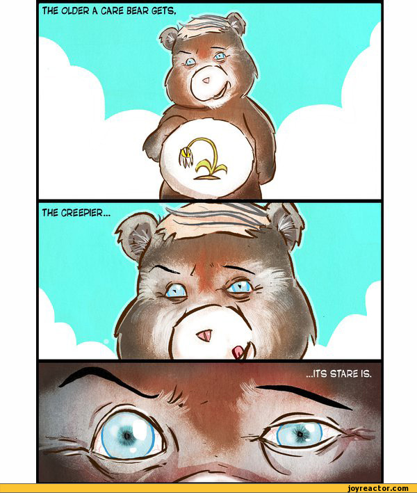 comics,funny comics & strips, cartoons,care bears,stare,look,creepy