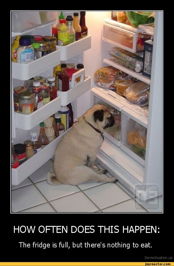 HOW OFTEN DOES THIS HAPPENThe fridge is full, but there's nothing to