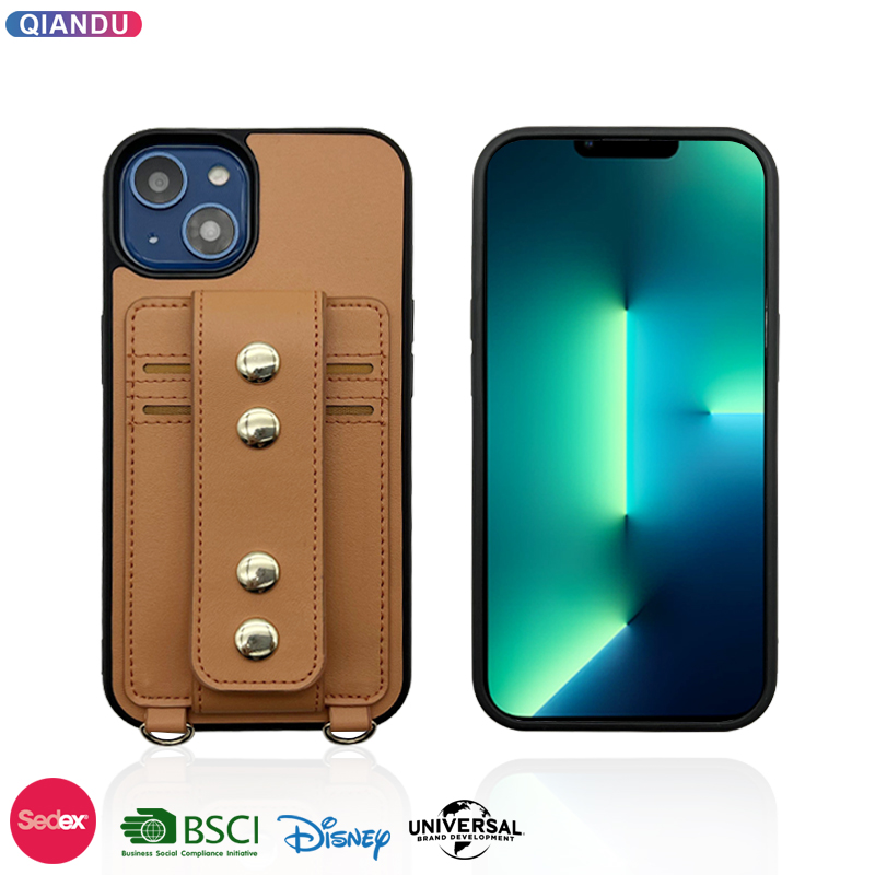China New leather case iphone stand phone case manufacturers Qiandu