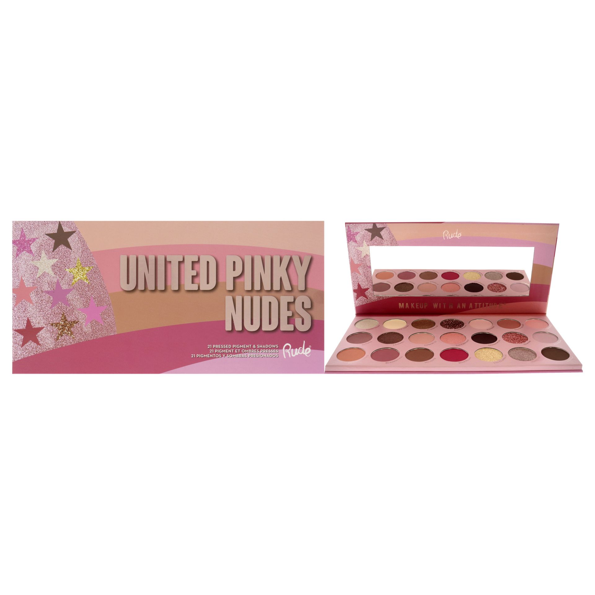 Rude Cosmetics United Pinky Nudes 21색 팔레트 0.74oz - Weee!