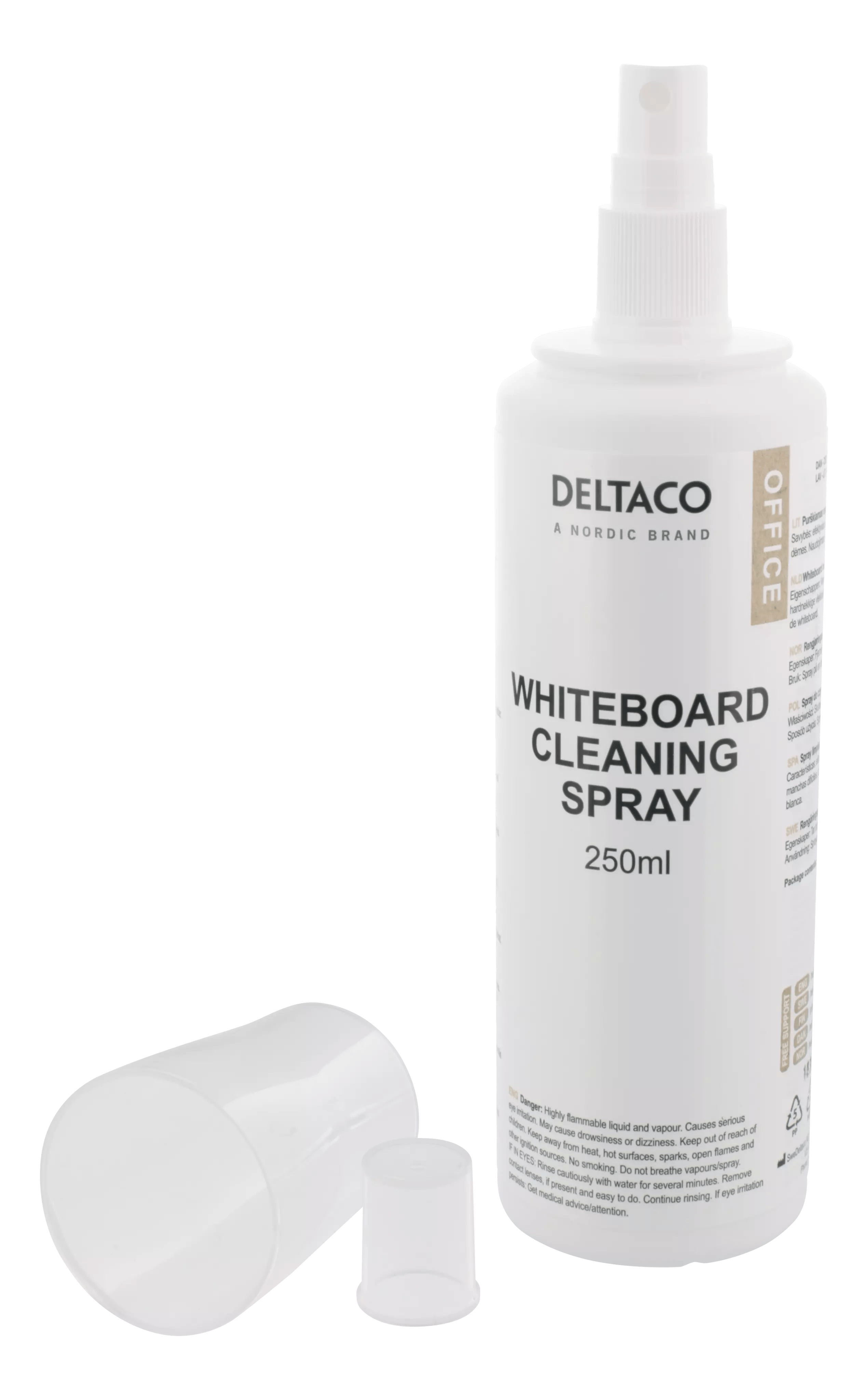 DELTACO whiteboard cleaning liquid, 250ml Vekstra