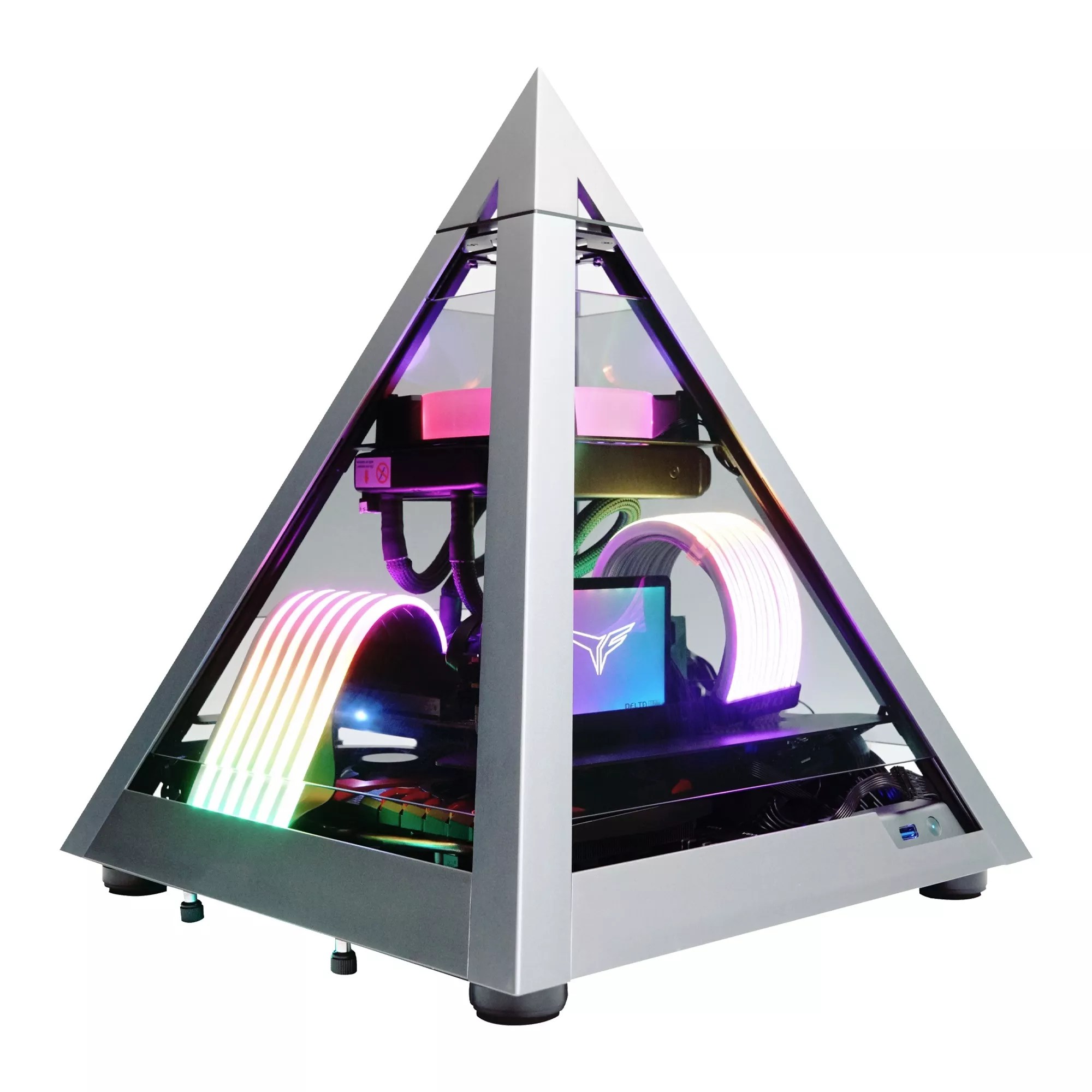 AZZA PYRAMID 804V Gaming CNC ATX Case Tempered Glass /Aluminum Frame