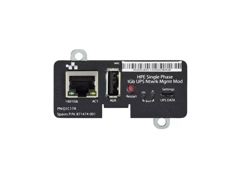 Hewlett Packard Enterprise HPE Single Phase 1Gb UPS Ntwrk Mgmt Mod aimIT