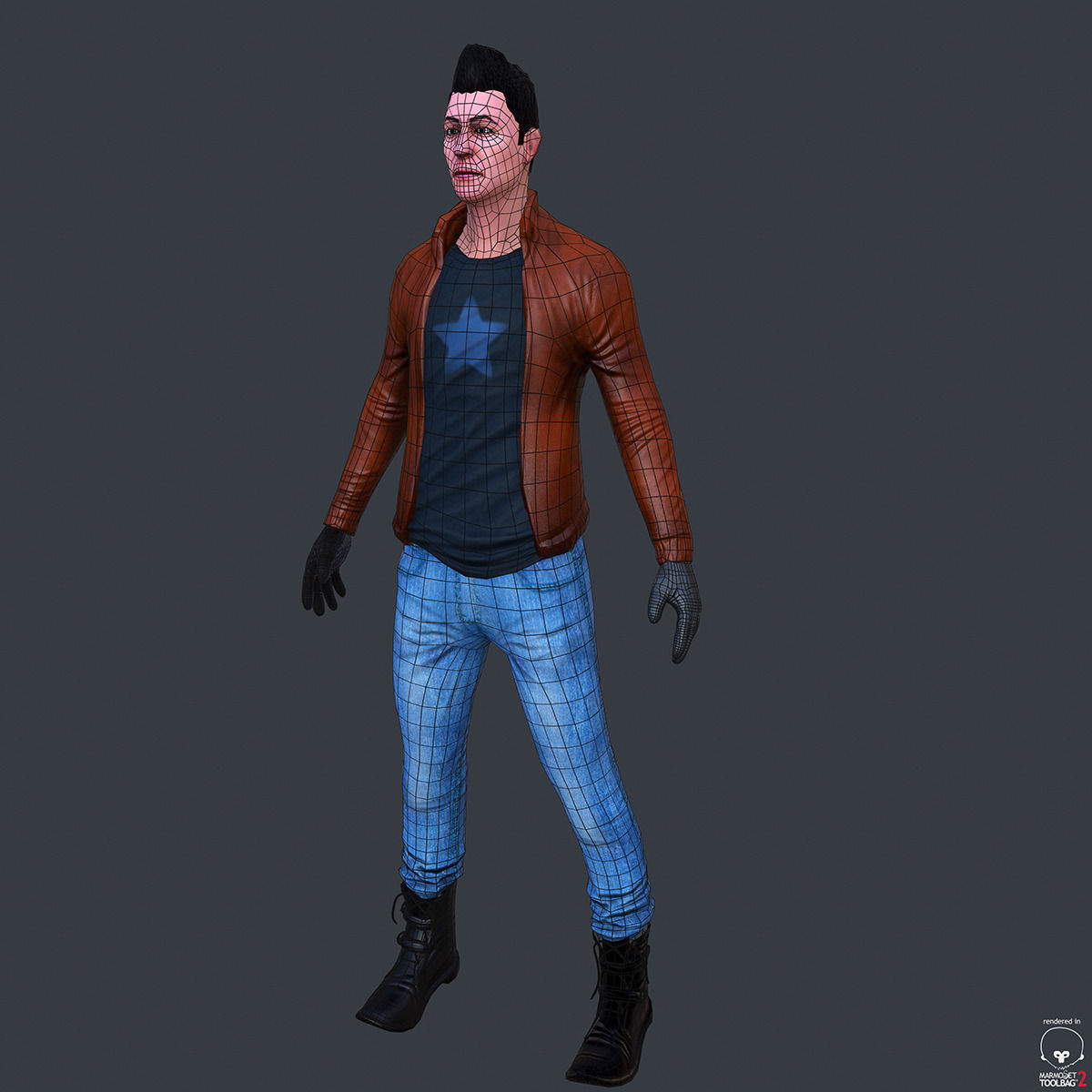 character low poly modeling for game free 3D Model OBJ