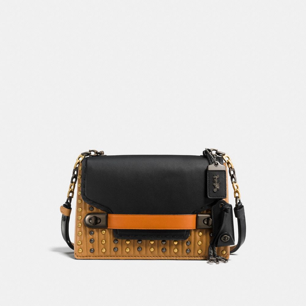 COACH Coach Swagger Chain Crossbody With Colorblock Quilting and Rivets