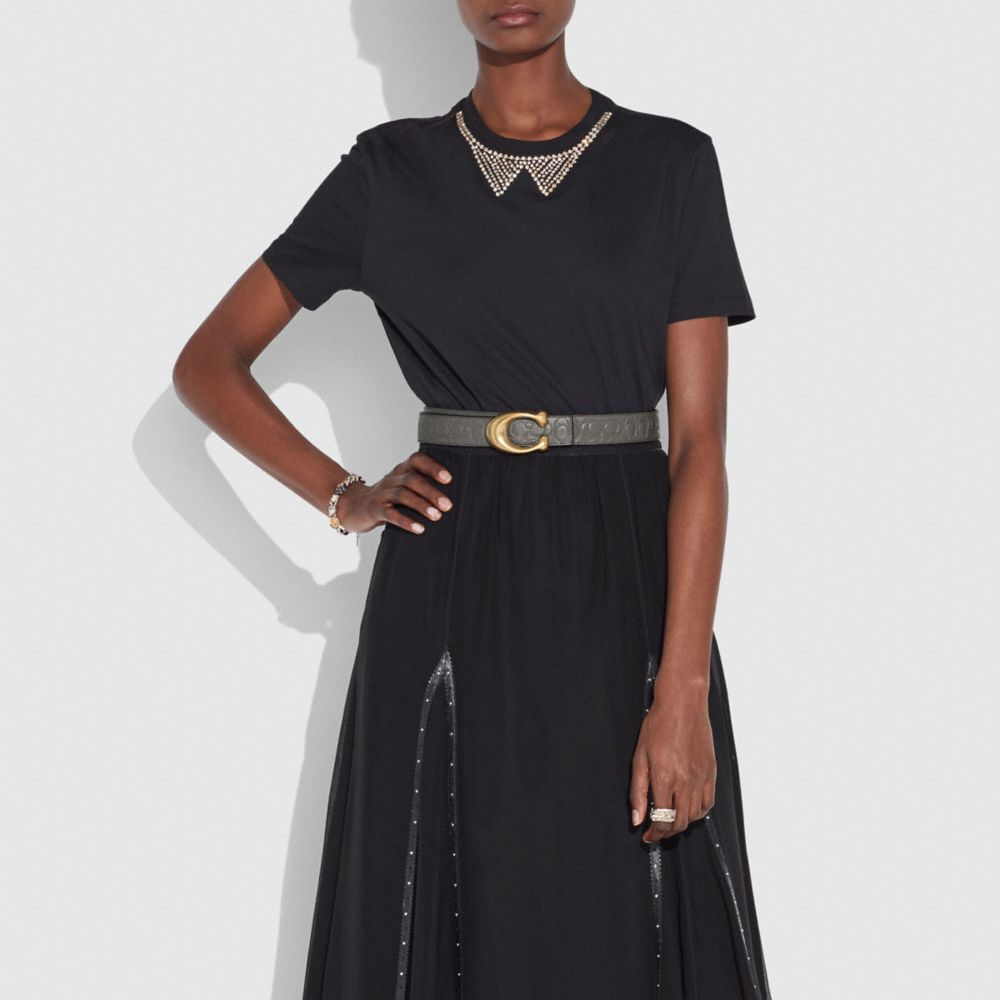 Sculpted Signature Reversible Belt in Signature Leather COACH