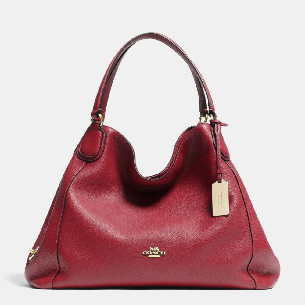 COACH Designer Purses Edie Shoulder Bag In Pebble Leather