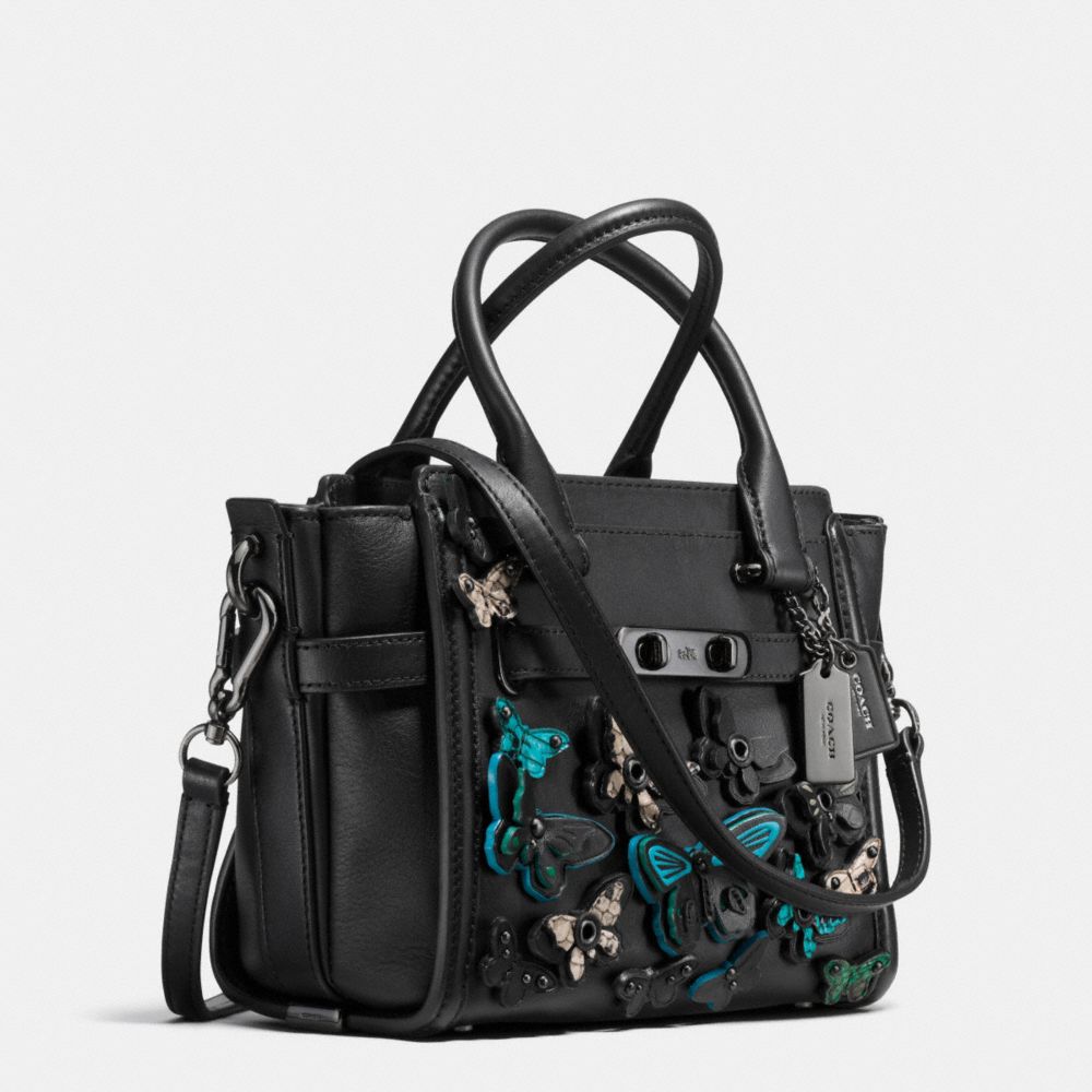 Butterfly Applique Coach Swagger 21 In Glovetanned Leather