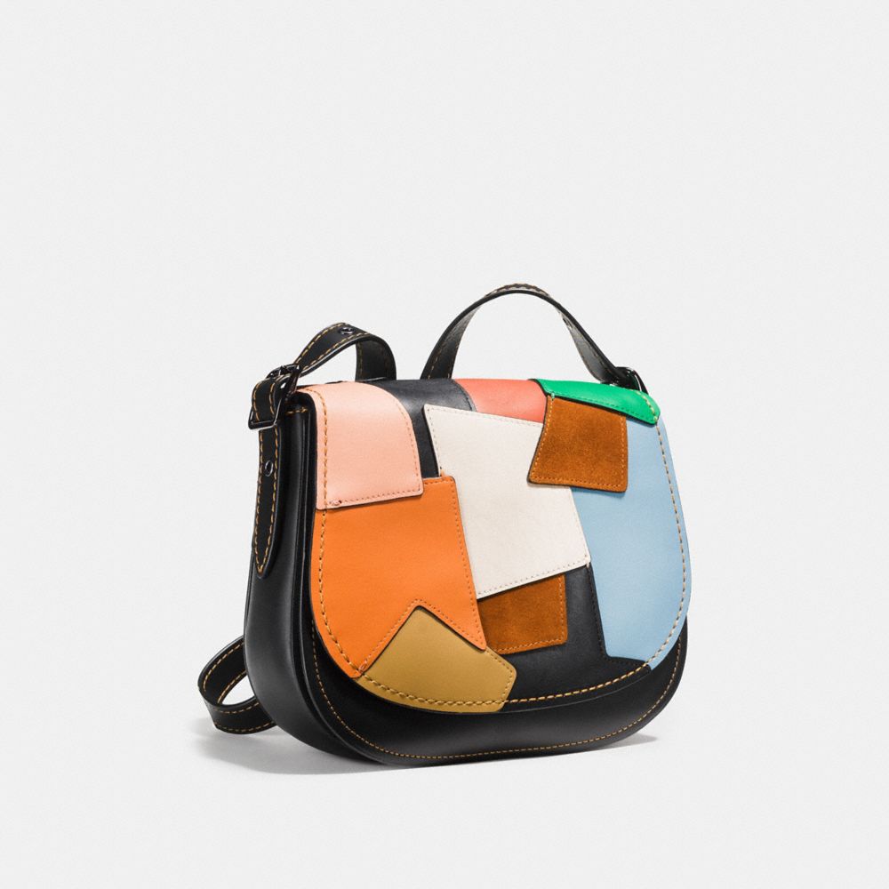 COACH Designer Crossbody Saddle Bag 23 In Patchwork Leather