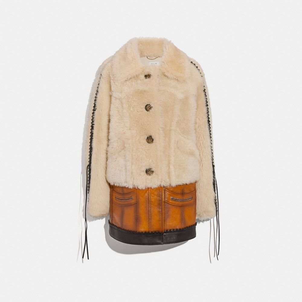 COACH Shearling Leather Coat