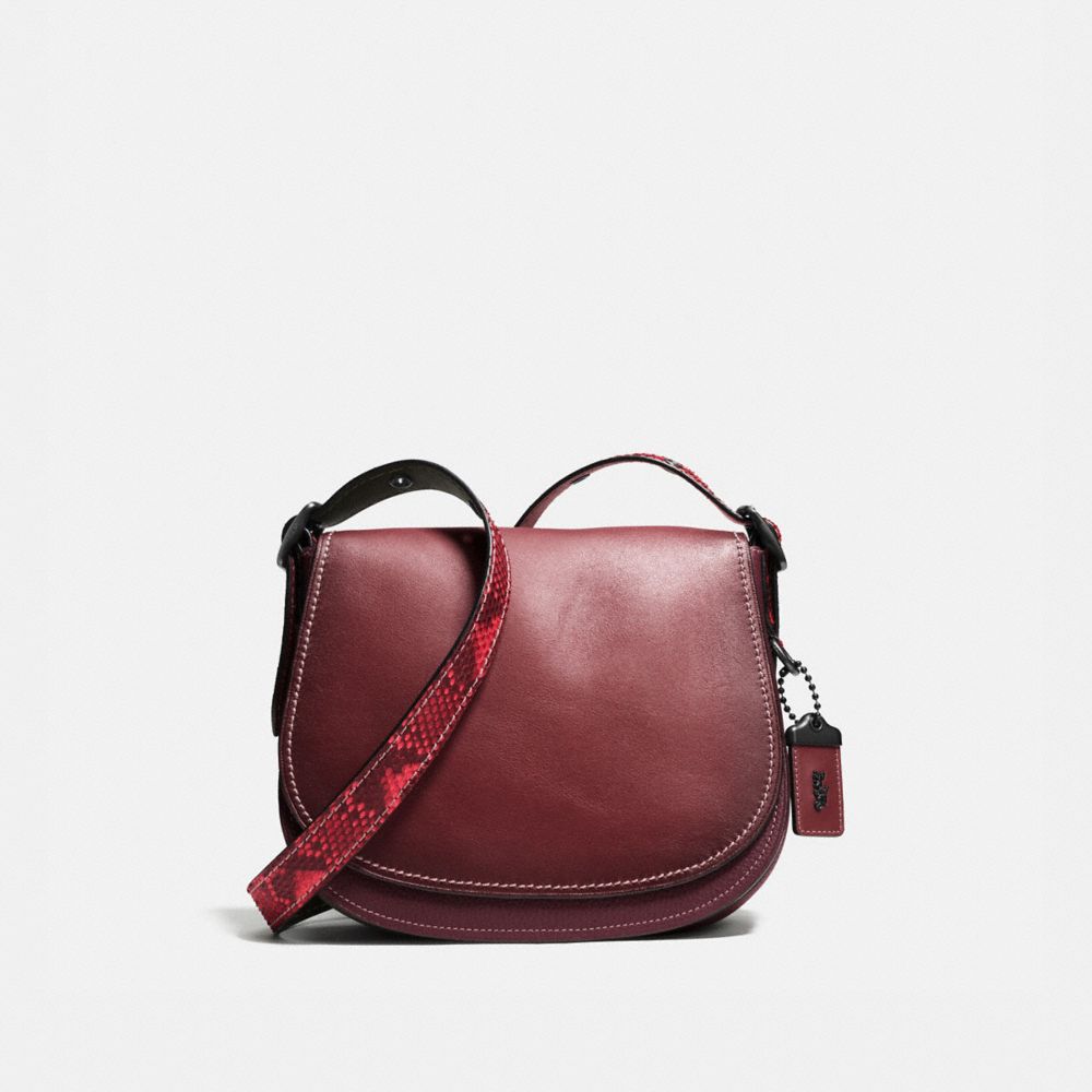 COACH Designer Crossbody Saddle Bag 23 In Colorblock Python