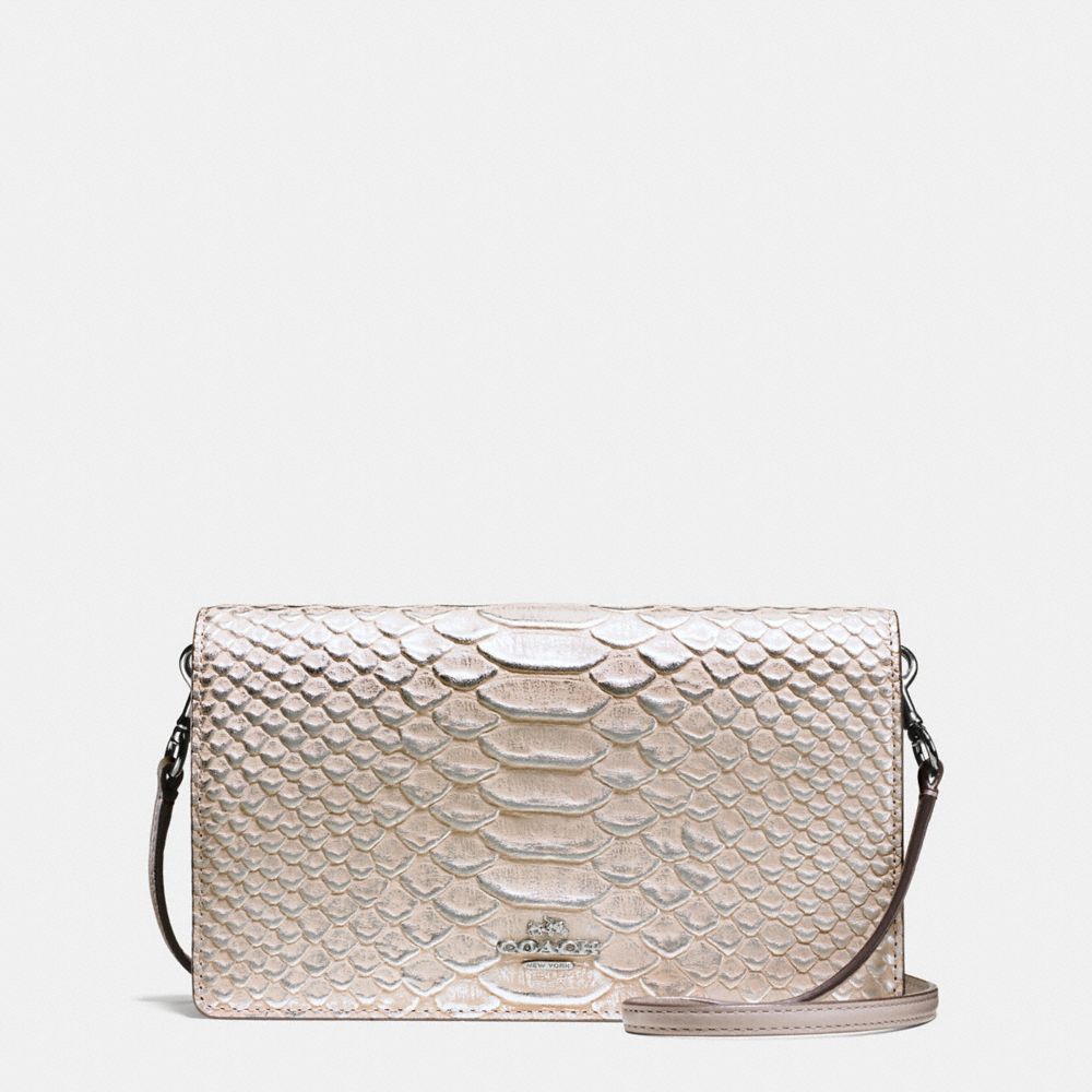 COACH Foldover Crossbody in Exotic Embossed Leather