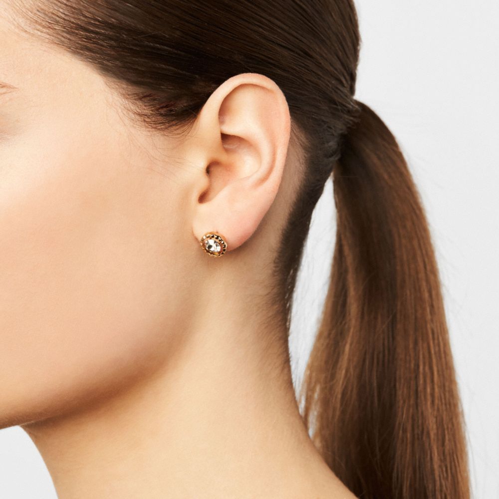Daisy Rivet Stone Stud Earrings COACH