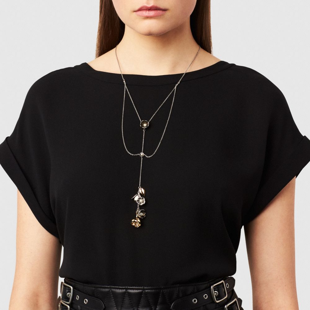 Tea Rose Multi Layered Necklace COACH