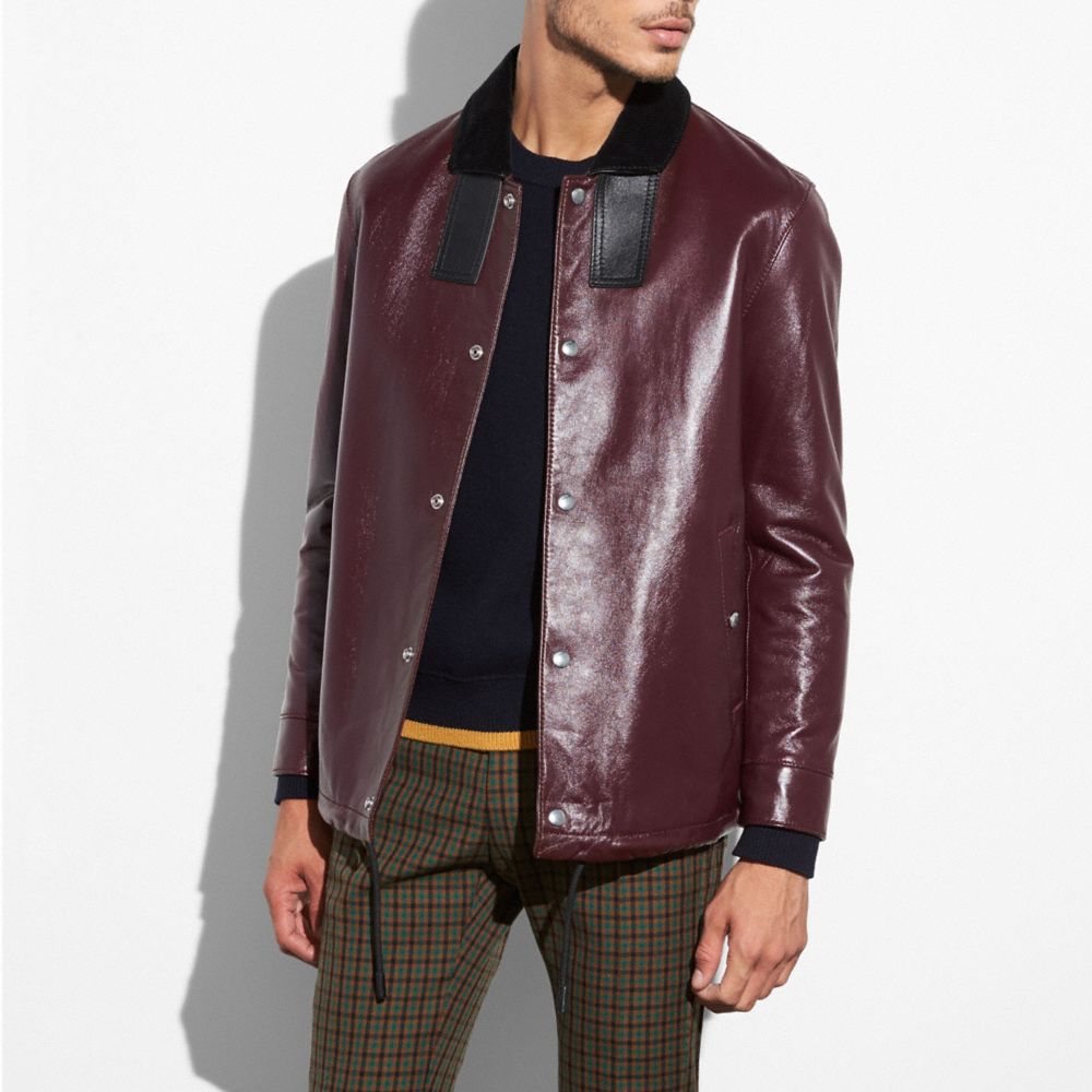 COACH Leather Coach Jacket