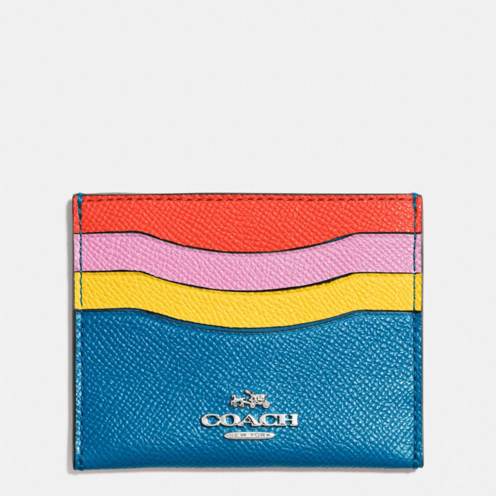 COACH Designer Accessories Flat Card Case In Colorblock