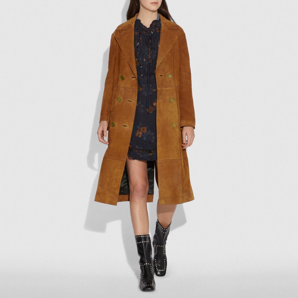 COACH Suede Trench Coat