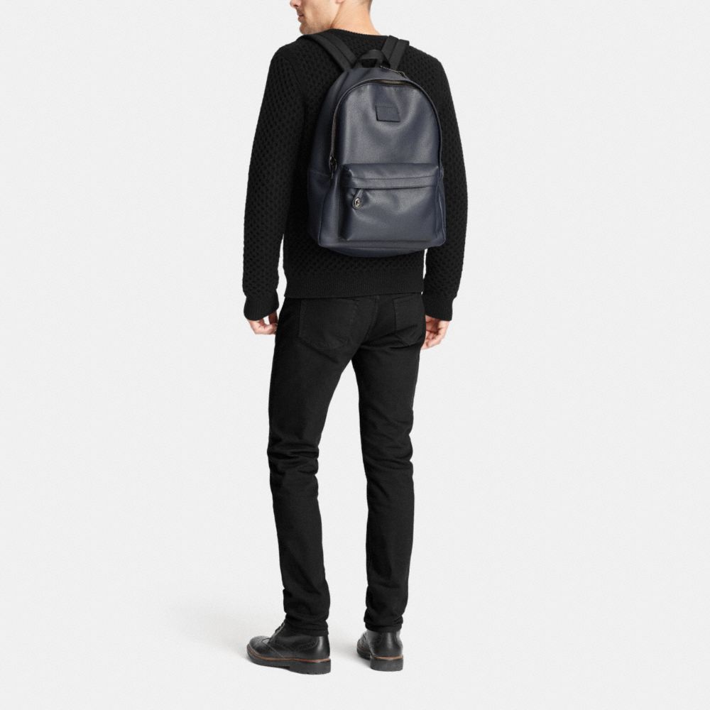 COACH Mens Leather Backpacks Campus Backpack In Refined Pebble Leather