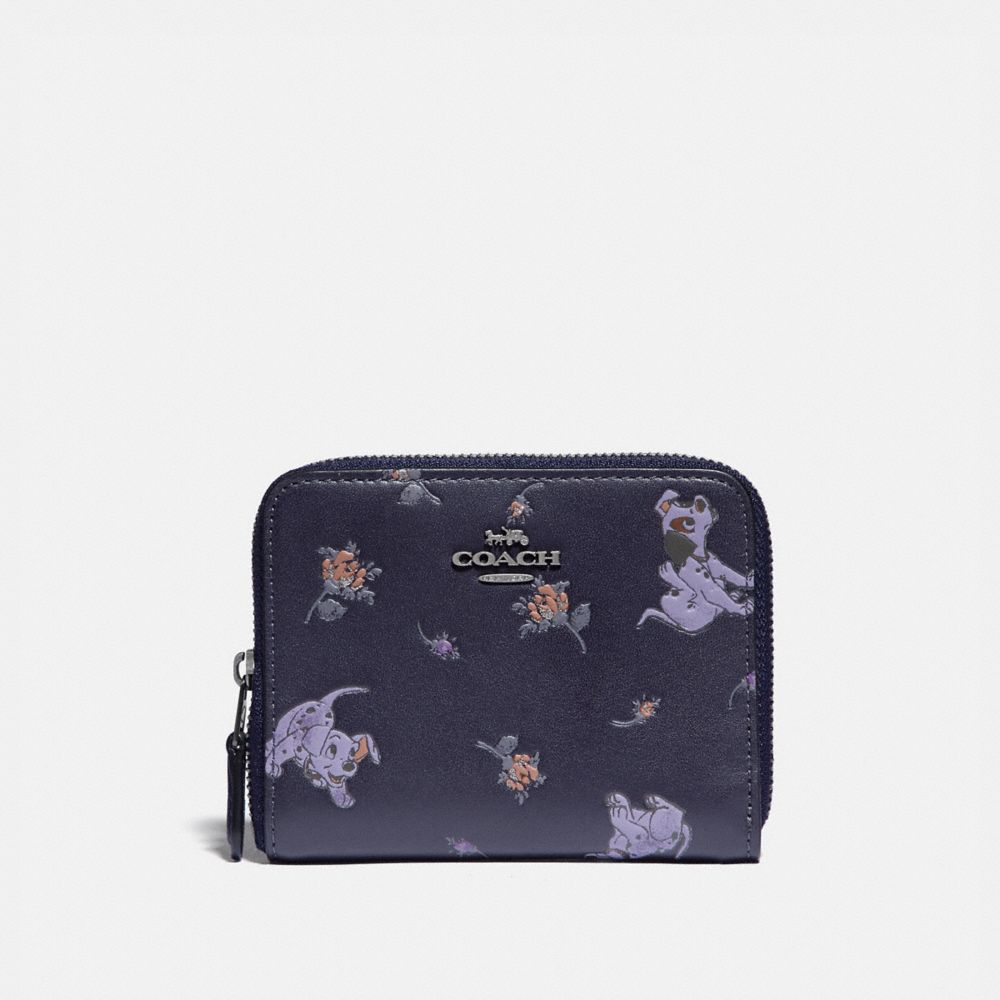 COACH Disney X Small Zip Around Wallet With Mixed Dalmatian Print