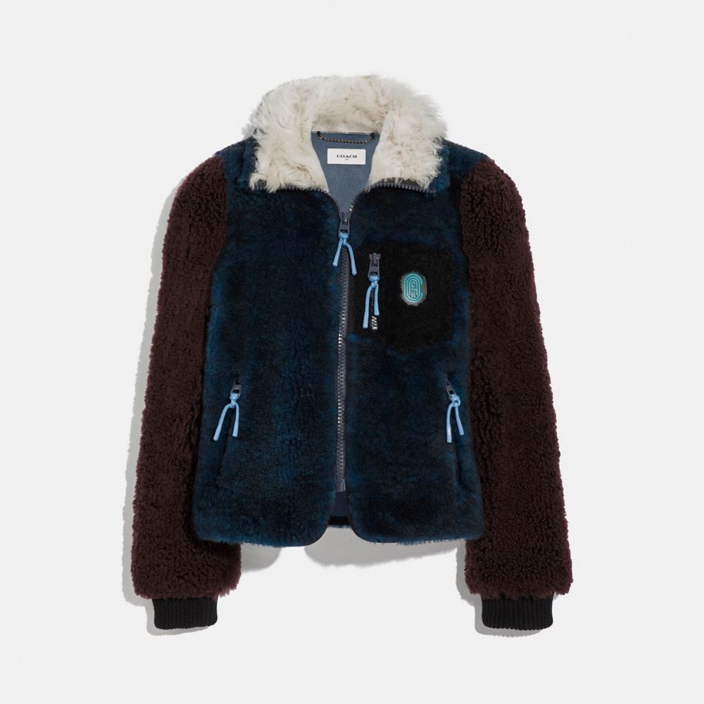 COACH Shearling Zip Jacket