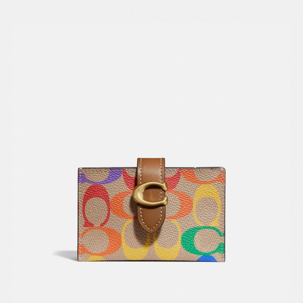 COACH Accordion Card Case In Rainbow Signature Canvas