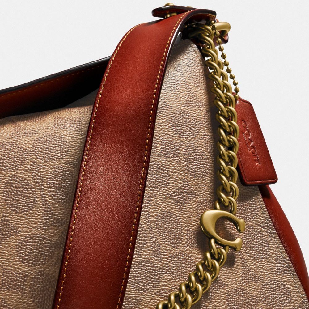 COACH Signature Chain Hobo In Signature Canvas