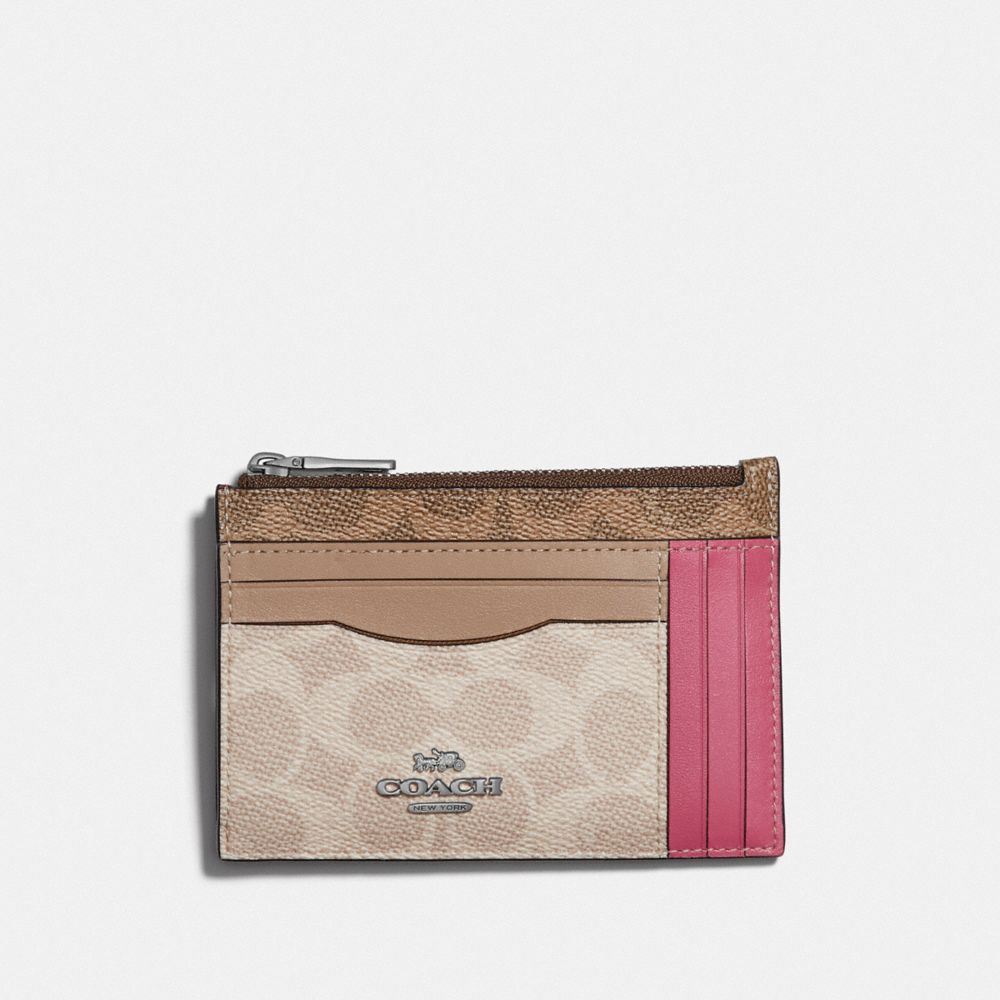 COACH Large Card Case In Blocked Signature Canvas