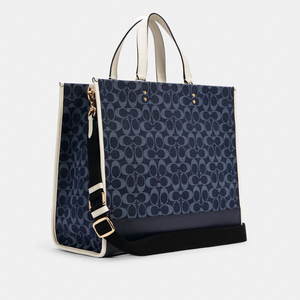 Coach Dempsey Tote 40 in Signature Jacquard With Patch Im/Denim Multi