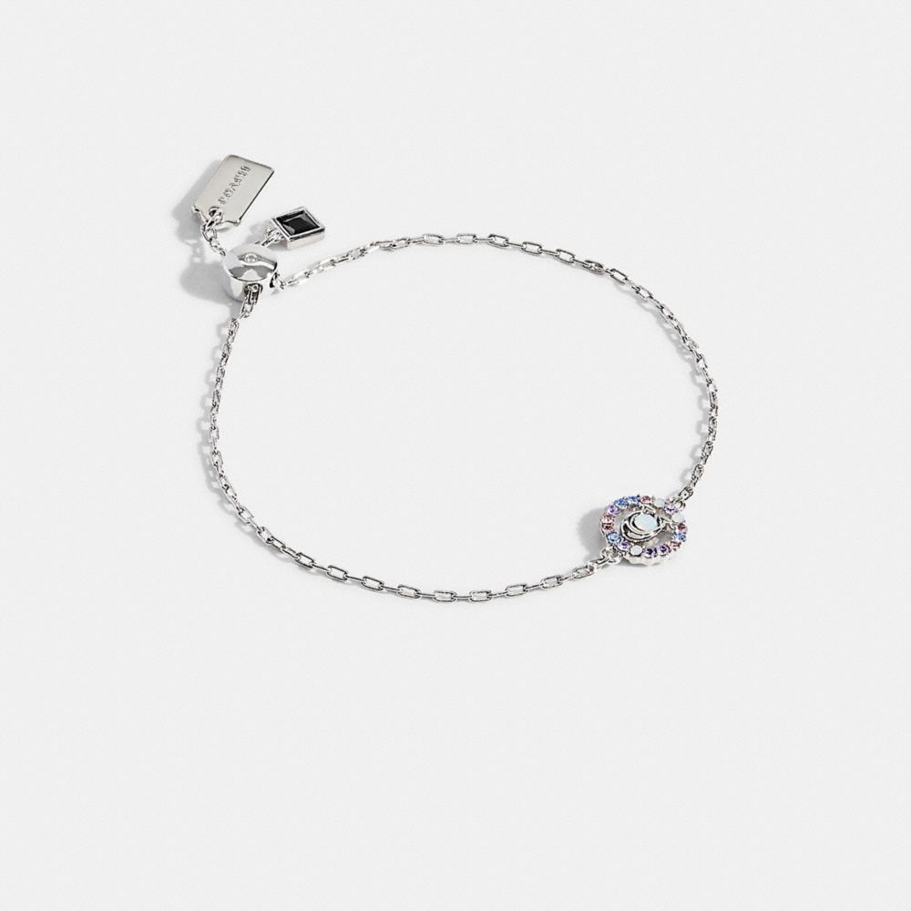 COACH Signature Multicolor Crystal Slider Bracelet
