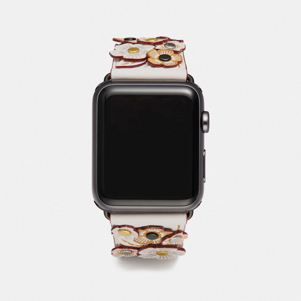 COACH Apple Watch® Strap With Tea Rose Applique