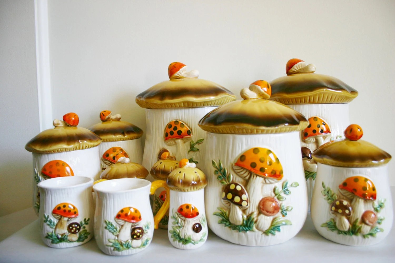 Vintage 1976 Sears Roebuck Co Merry Mushroom Retro Kitchen