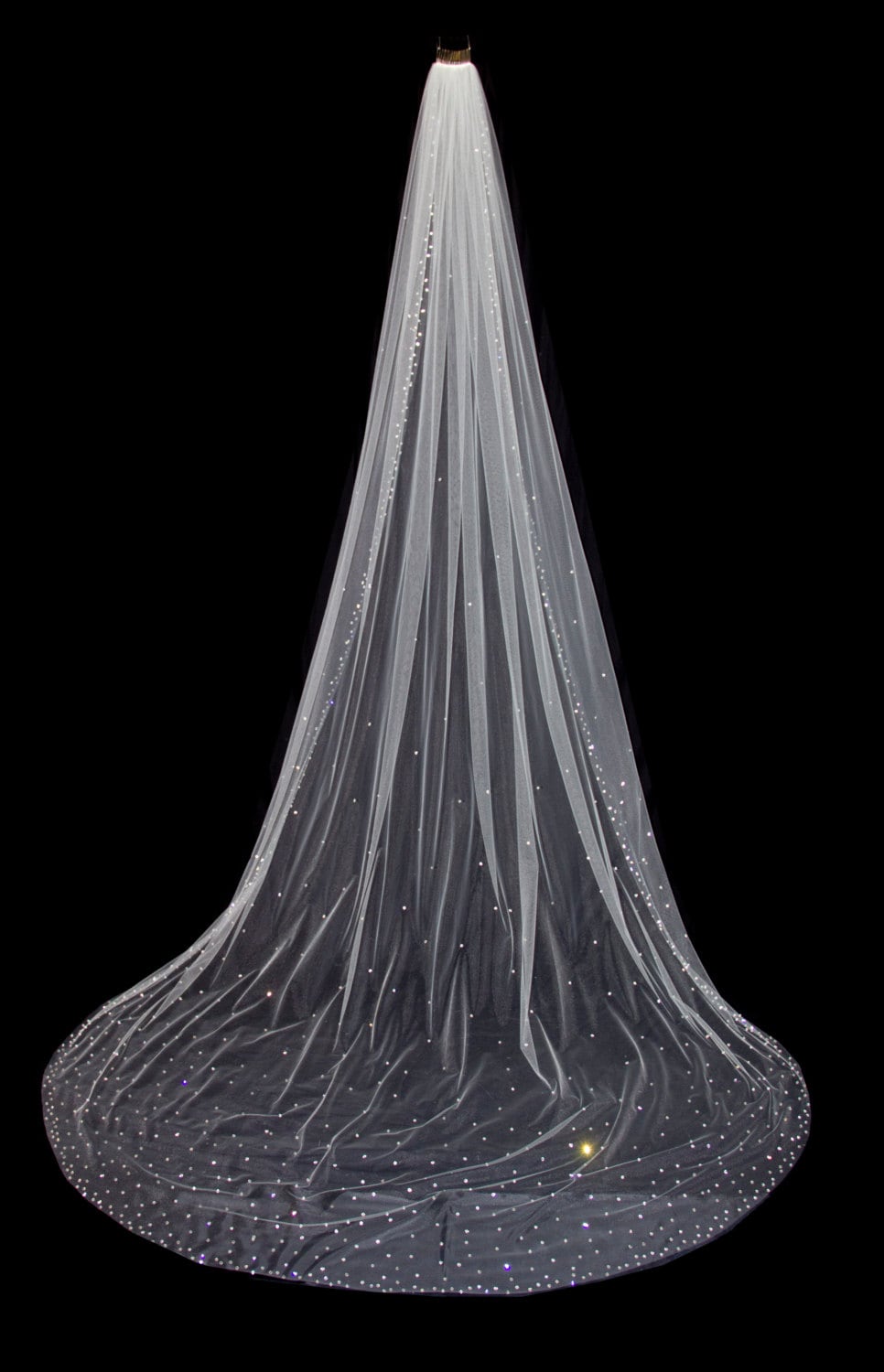 Cathedral Length Wedding Veil with Crystal Edge and by pureblooms